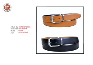 Ceinture en cuir réversible de haute qualité, épaisseur 3,6-3,8 mm - Ceinture formelle pour homme de qualité supérieure avec boucle rotative - Product Image 4