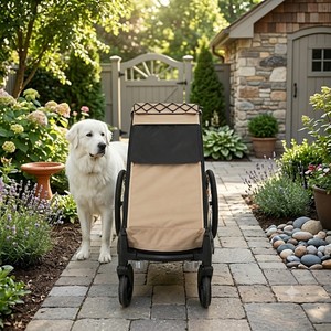 Poussette pour animaux de compagnie à suspension indépendante KS-6200, remorque pour vélo, chariot de jogging, pour grands chiens, cadre en aluminium, tissu résistant à l'eau 600D, léger - Product Image 2