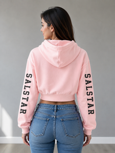 Sudadera con Capucha Corta para Mujer, con Logotipo Personalizado, Sudadera Rosa Extra Grande, Ropa Casual Urbana, Fabricante de Sudaderas con Capucha - Product Image 2
