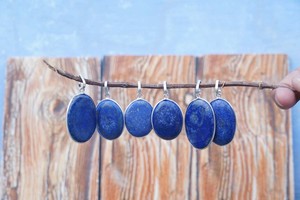 Pendentif Charme Vintage en Lapis Lazuli Naturel, Plaqué Argent, Fait Main, Pierre Précieuse Verte, Bijoux de Luxe en Cristal, Vente en Gros - Product Image 2