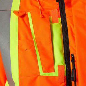 Veste de sécurité unisexe haute visibilité imperméable ZULARI IMPEX avec capuche et bandes réfléchissantes, certifiée CE, pour la détection des aiguilles, vêtements de travail - Product Image 6