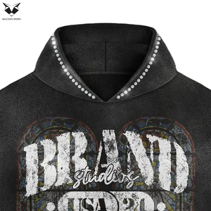 Men's Printed <b>Knitted</b> Hooded Sweatshirt <b>Set</b> Wholesale Price 80% Cotton 20% Poly Black Color Two Piece <b>Sets</b> Hoodie & Shorts <b>Set</b> - Product Image 5