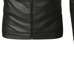 <b>Leather</b> <b>Jacket</b> Premium Faux <b>Leather</b> Zip Front <b>Jacket</b> Modern Streetwear OEM Manufacturer Direct Factory Production - Product Image 3