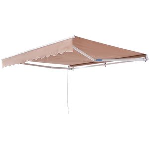 Tenda da Sole Retrattile Manuale 3,6 x 3 m, Resistente all'Acqua, in Poliestere per Patio Esterno, Porta e Finestra, Dimensione Massima 6m - Product Image 1