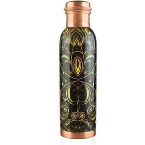 Bouteille d'eau en cuivre pur imprimée, motif attrape-rêves, anti-fuite, flacon ayurvédique pour la santé, vente en gros de vaisselle de boisson - Product Image 3