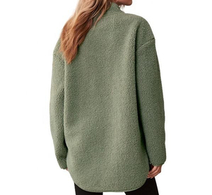 Sudadera Casual de Forro Polar Sherpa para Mujer al por Mayor, con Cuello Vuelto, Cómoda y a la Moda - Product Image 3