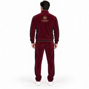 MANGOES FASHION Survêtement d'entraînement décontracté pour homme en polyester/coton, couleur unie, hiver, à capuche, séchage rapide, polaire légère, avec côtés zippés - Product Image 2