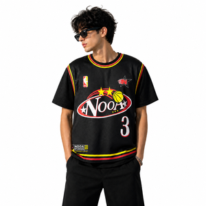 OEM Custom 240 GSM <b>Men's</b> Double Layer Mesh Sublimation Jersey With Cotton Acid Wash Oversized T-Shirt | Streetwear Manufacturer - Product Image 1