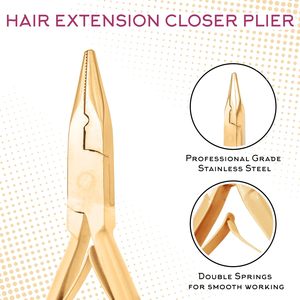 Juego de Pinzas para Extensiones de Cabello, Herramientas Metálicas para Instalar y Retirar, Color Dorado, Uso Profesional - Product Image 4