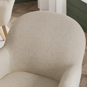 Silla de Comedor Moderna Nórdica Tapizada con Patas y Reposabrazos de Madera Tallada - Product Image 5