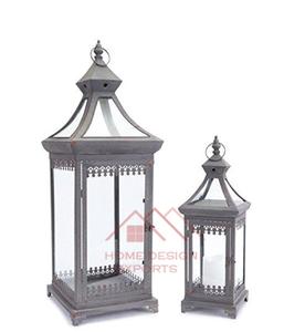 Lanterne à bougie en métal doré, artisanale, de luxe, avec bougie votive en verre - Product Image 3