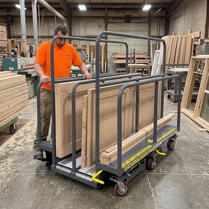 Hydraulic Scissor Lift Wood Panel Handling Cart Mobile Height Adjustable <b>Transport</b> Trolley Capacity 500kg Heavy Duty OEM ODM - Product Image 5
