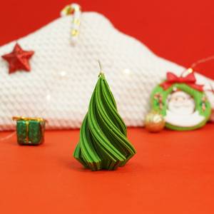 Bougie en cire de soja en forme de sapin de Noël, faite à la main, parfumée, aromathérapie, décoration de Noël, cadeau moderne pour Noël, Nouvel An, célébration à la maison - Product Image 1