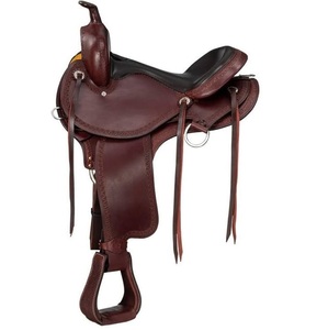 Selle d'équitation en cuir de style australien avec arbre en bois, selle synthétique pour l'équitation sur sentier - Product Image 4