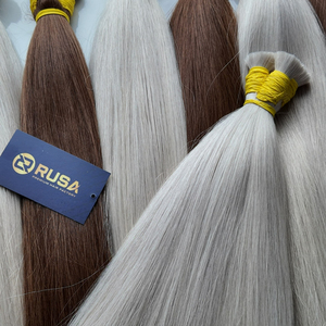 Extensiones de Cabello Humano Virgen RUSA, Cabello a Granel con Puntas Completas, Color Gris Plateado Decolorado, Fabricación de Cabello - Product Image 5