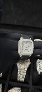 Montres Hip Hop entièrement serties de diamants, mécaniques automatiques, en Moissanite VVS, testées au diamant testeur - Product Image 3