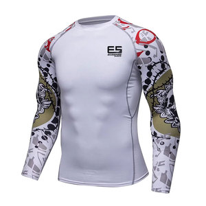 บริการ OEM เสื้อคอมเพรสชั่นผู้ชายคุณภาพสูง ผลิตตามสั่ง ขายดี แห้งเร็ว ระบายอากาศได้ดี ผลิตจากผ้าสแปนเด็กซ์/โพลีเอสเตอร์ - Product Image 3