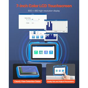 Outdoor 7\" Touchscreen <b>Water</b> Leak Detector Pipe <b>Water</b> Leakage Locator 16.4FT (5m) Underground 1Hz 10000Hz Frequency - Product Image 3