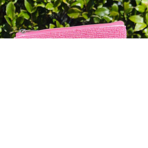 Porte-monnaie brodé de perles de rocaille fait main, écologique, de qualité supérieure, pour sac Preppy, portefeuille fraise, pochette zippée, d'Inde - Product Image 5