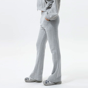 กางเกงกีฬาผ้าคอตตอนเอวสูงมีเชือกรูดกางเกงขากว้างสำหรับใส่เล่นโยคะ - Product Image 4