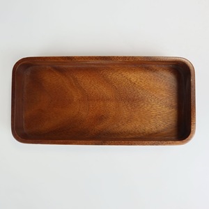 Plateau de service en bois de grande capacité, plateau de luxe en bois massif pour le petit-déjeuner, le thé et le café - Product Image 1