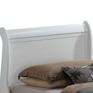 Affascinante Letto Singolo in Legno Tradizionale in Bianco Puro - Product Image 3