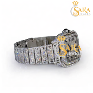 Reloj de Cuarzo de Acero Inoxidable con Diamantes de Moissanita y Oro Moderno de Sara Jewels, Edición Limitada para Regalo en Fiestas de Trabajo, Precio de Fábrica - Product Image 3