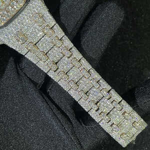 Relojes Clásicos Unisex Hechos a Mano con Diamantes Moissanite VVS1, Correa de Acero Inoxidable, Esfera Analógica Mecánica - Product Image 2