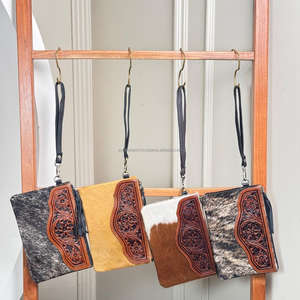 Embrague de cuero mecanizado a mano de alta calidad, gran capacidad, multifuncional, cuero de vaca genuino, billetera de moda - Product Image 4