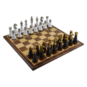 Boîte de jeu d'échecs personnalisée avec figurines plaquées argentées et design coloré pour jeu de table - Product Image 5