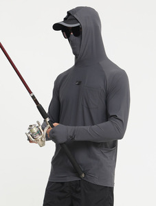 Logo personnalisé Polyester Nylon Extérieur UPF50 Protection UV Manches longues Sublimation Séchage rapide Coupe ajustée Imperméable Unisexe Pêche - Product Image 2