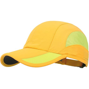 Casquette de baseball unisexe jaune réglable à 6 panneaux, maille respirante, style sportif extérieur, adulte, printemps-été - Product Image 1