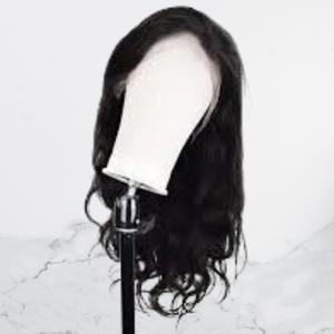 <b>Long</b> 180% Density Human Hair <b>Wigs</b> Average Size Cap | Natural Black Lace Front Glueless <b>Wig</b> - Product Image 1