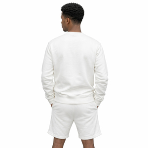 Conjunto de Sudadera y Pantalones Cortos Lisos para Hombre, Chándal Informal de Algodón, Conjunto de Dos Piezas, Ajuste Cómodo y Tejido Transpirable - Product Image 3