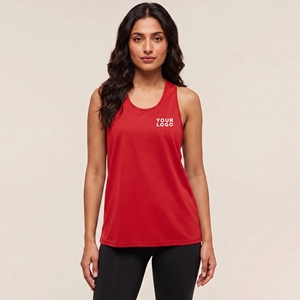 Women's Black Tank <b>Top</b> Scoop Neck Solid Breathable Polyester Sporty 100% Polyester Body fit <b>Racer</b> <b>back</b> Straight hem - Product Image 3
