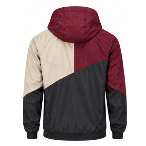 Windbreaker <b>Jacket</b> for <b>Men</b> <b>Lightweight</b> Outdoor Sports Water Resistant Full Zip Hooded Activewear Custom Apparel OEM Manufacturer - Product Image 2