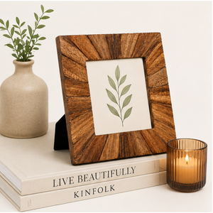 Wholesale Handcrafted Sunburst Wooden Photo <b>Frame</b> Rustic Mango Wood <b>Square</b> Picture <b>Frame</b> for Tabletop Desk Home Decor - Product Image 2