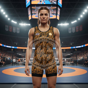 Combinaisons de lutte personnalisées, impression par sublimation, coupe légère et compressive, tissu extensible durable, séchage rapide, respirant, sans bretelles - Product Image 3