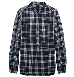 Camisa de Franela a Cuadros Azul Marino para Hombre, Manga Larga, con Botones, Informal, para Trabajo, con Doble Bolsillo en el Pecho, Nueva Camisa de Algodón 2026 - Product Image 6