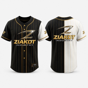เสื้อเบสบอลของผู้ชาย Ziakot เสื้อกีฬาสีดำสีส้มลายทางแขนสั้นพอดีตัวระบายอากาศปกติ - Product Image 2