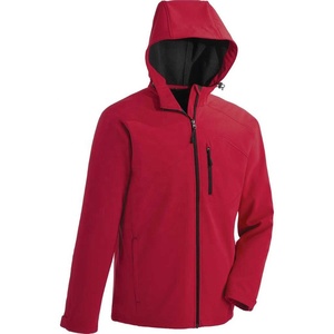 Vestes softshell décontractées pour hommes, hiver, 100% polyester, manteaux chauds standard, doublure polaire, capuche, col montant, imperméables, coupe-vent - Product Image 2