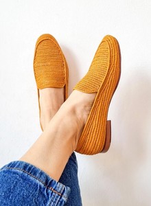 รองเท้าสานราฟเฟียทำมือ: รองเท้าส้นเตี้ยสำหรับผู้หญิงโมร็อกโก - Product Image 1