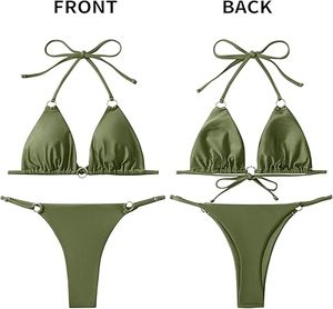 Wholesale Women Olive Green <b>Bikini</b> Set - Product Image 5