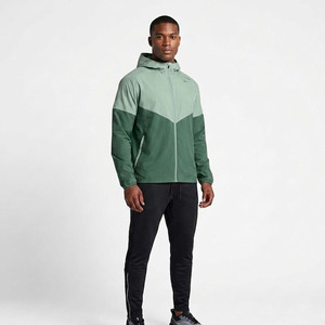 Unisex Contrast Forest Green <b>Black</b> 2 Piece Hooded Windbreaker Jacket Track <b>Pants</b> Set Lightweight Athletic Sportswear Running - Product Image 3