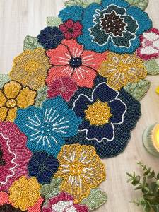 Handmade Embroidered Solid Pattern Polyester/Cotton Knitted <b>Table</b> <b>Runner</b> for Home & Hotel Use - Product Image 3