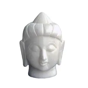 Kepala buddha marmer putih buatan tangan patung buddha untuk dekorasi rumah pabrik meditasi patung Buddha ukiran tangan dari india