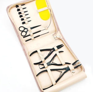 Kit d'outils professionnels en acier inoxydable pour extensions de cheveux à usage commercial : pinces pour micro-liens, enfileurs de perles, pinces de sectionnement - Product Image 2