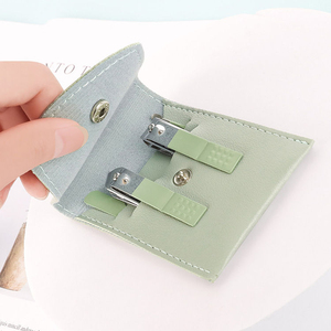 Custom Logo Multicolor Nail Clipper Set Portable Finger Toe Nail Cutter Trimmer <b>Kit</b> with Pastel Leather Pouch Bulk Wholesaler - Product Image 5