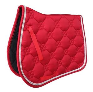 Tapis de selle personnalisé avec passepoil blanc et sangle de maintien pour l'équitation western – Protection pour le cheval - Product Image 1
