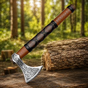 Hacha Tomahawk Forjada a Mano con Mango Envolvente de Madera de Palisandro y Hoja de Acero Forjado, 18 Pulgadas de Longitud Total, Ideal para Cumpleaños y Festividades - Product Image 4